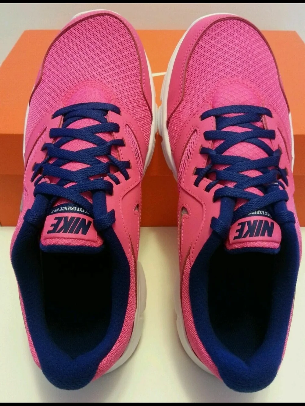 Nike Pink & Navy Athletic Sneakers Flex Run 3